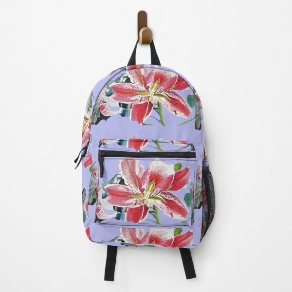Item preview, Red Lily Flower Watercolor - on Lavender designed and sold by Sarah  Rajkotwala.