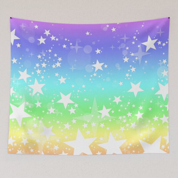 Item preview, Kawaii Pastel Rainbow Stars, Twinkles and Bubbles Pattern designed and sold by Bumblefuzzies.