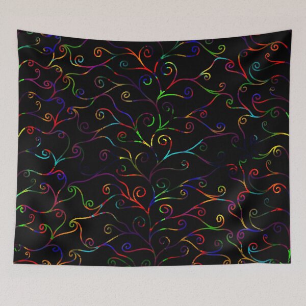 Item preview, Rainbow Swirls, Black Silk designed and sold by StephOBrien.