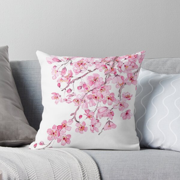 Item preview, hand painted hand painted pink cherry blossom watercolor 2020 designed and sold by ColorandColor.