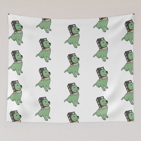 Item preview, Cute green dog with cereal box in his head designed and sold by iarasosan.