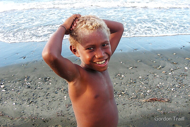 "Solomon Island boy at the beach" by Gordon Traill Redbubble