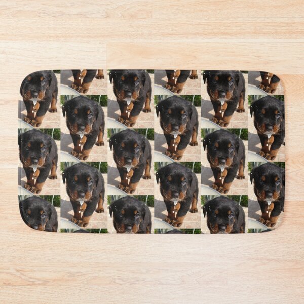 Item preview, Cute Rottweiler Mucky Pup Lapping Milk designed and sold by taiche.
