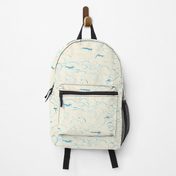 Item preview, Blue waves and ocean swirls (off white) designed and sold by ampheebian.