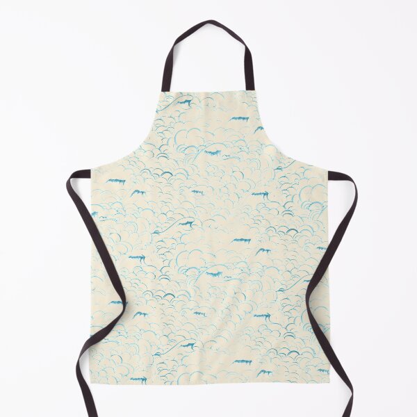 Item preview, Blue waves and ocean swirls (off white) designed and sold by ampheebian.