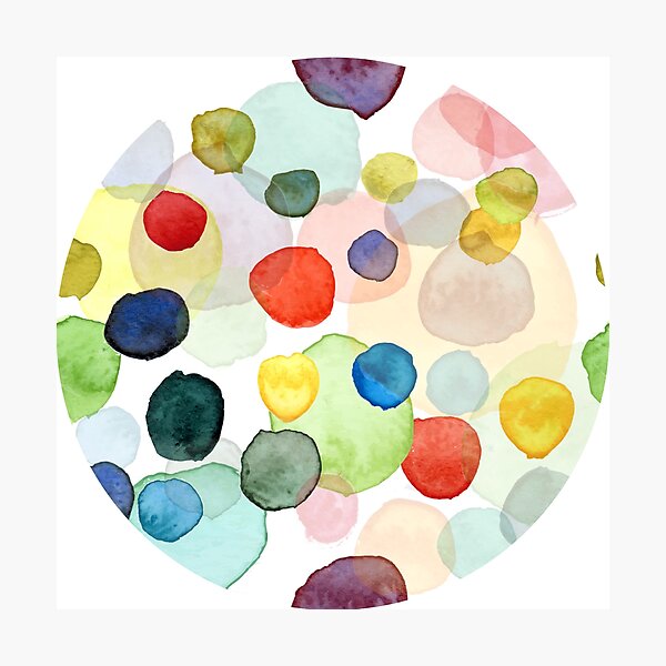 watercolor dots multicolor Photographic Print