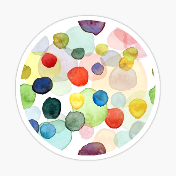 watercolor dots multicolor Sticker