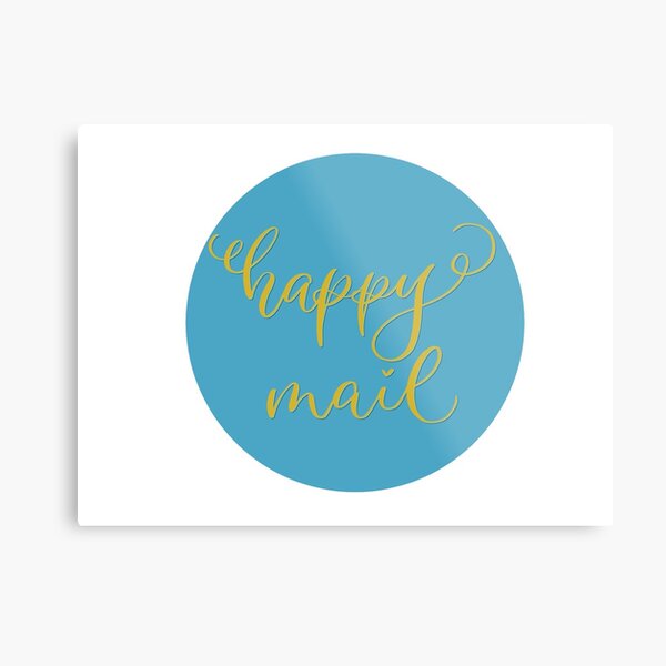 Happy mail stickers Metal Print
