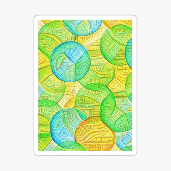 Item preview, Absract Coins Yellow Green Blue designed and sold by Shapes-Mania.