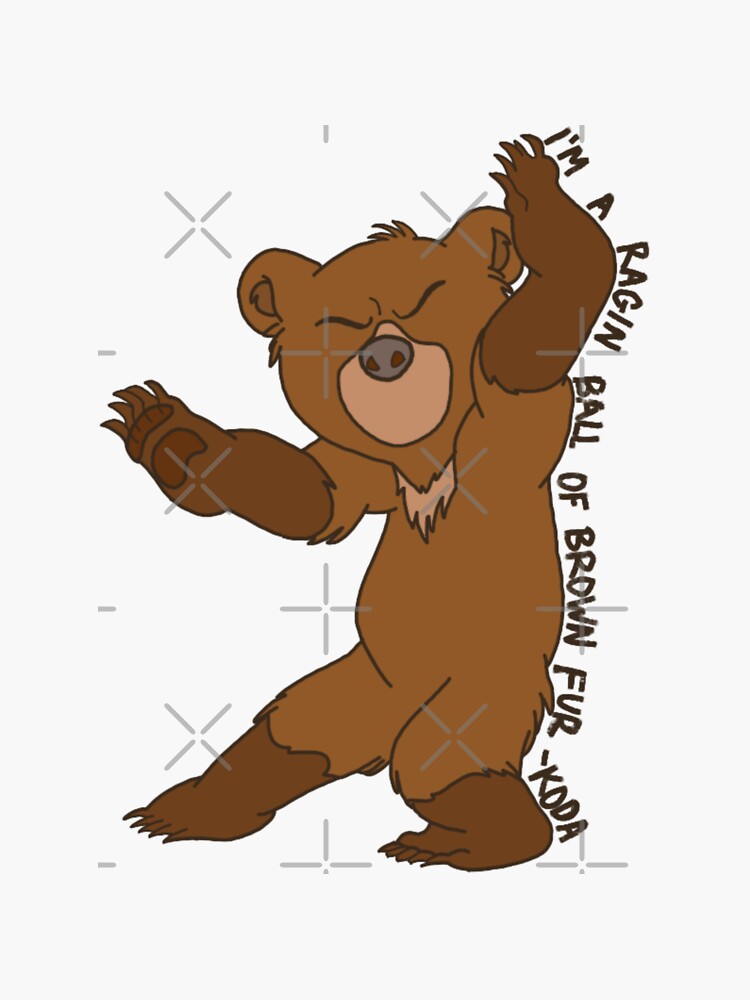 Orange Dancing Bear Sticker