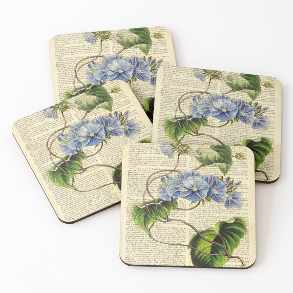 Item preview, Botanical print, on old book page - Morning Glory designed and sold by Art by Lilia.