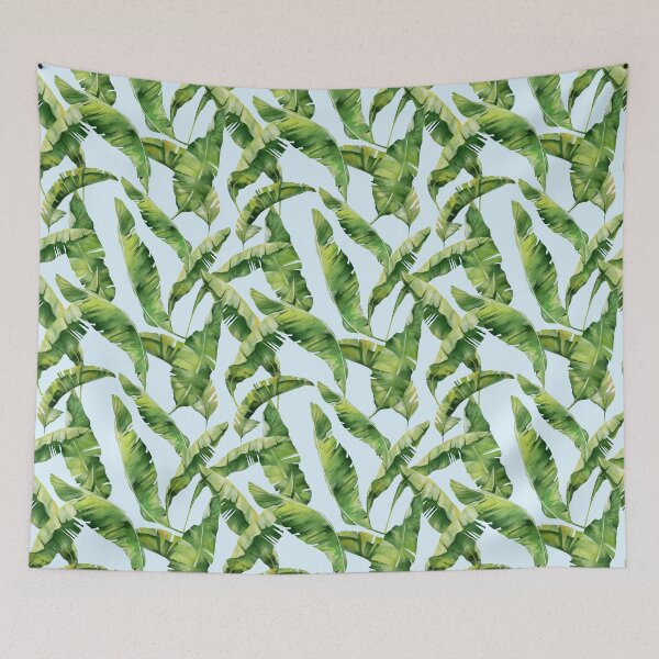 Item preview, Tropical Banana Leaf Pattern light blue designed and sold by candhdesigns.