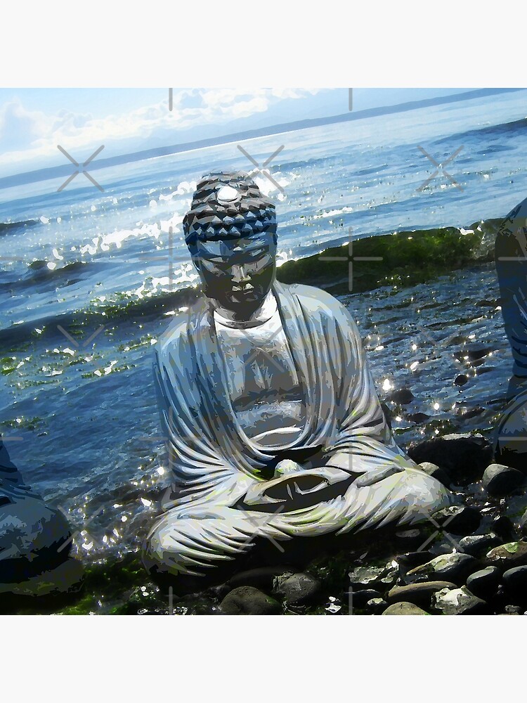 Thumbnail 4 of 4, Pillow, Ocean Buddha designed and sold by ColeRW.
