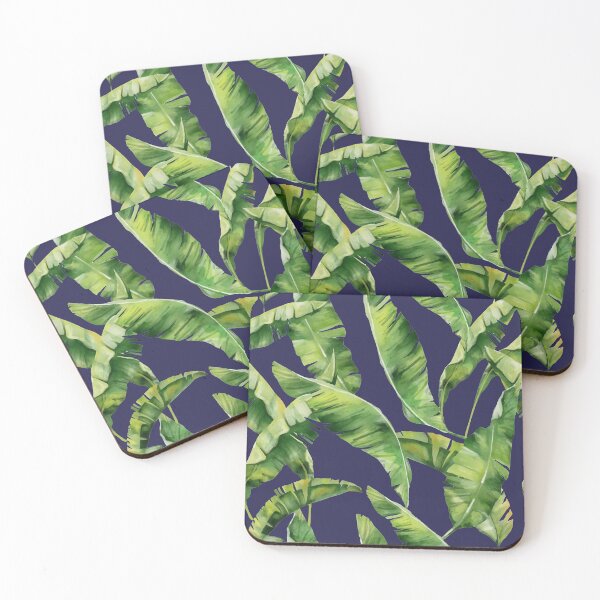 Item preview, Tropical Banana Leaf Pattern indigo designed and sold by candhdesigns.
