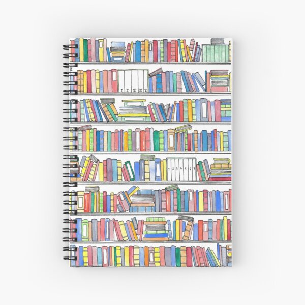 Rainbow Bookcase Spiral Notebook