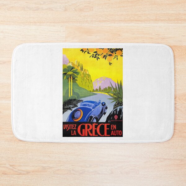 Item preview, 1930 Visit Greece By Car Travel Poster designed and sold by retrographics.