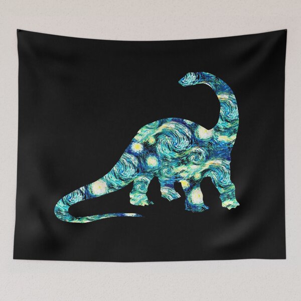 Item preview, Starry Night Longneck Dinosaur Silhouette  designed and sold by Kristi Duggins.