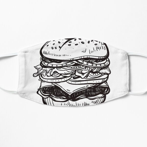 Cheeseburger Hand Drawn Food Art Mask