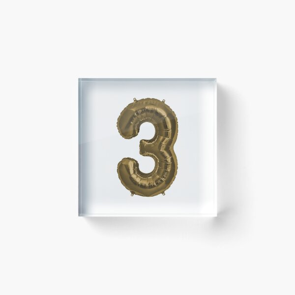 Item preview, Three Number 3 Metallic Bronze Mylar Foil Helium Balloon for Three Year Old Toddler  designed and sold by Birthdates.