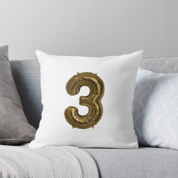 Item preview, Three Number 3 Metallic Bronze Mylar Foil Helium Balloon for Three Year Old Toddler  designed and sold by Birthdates.