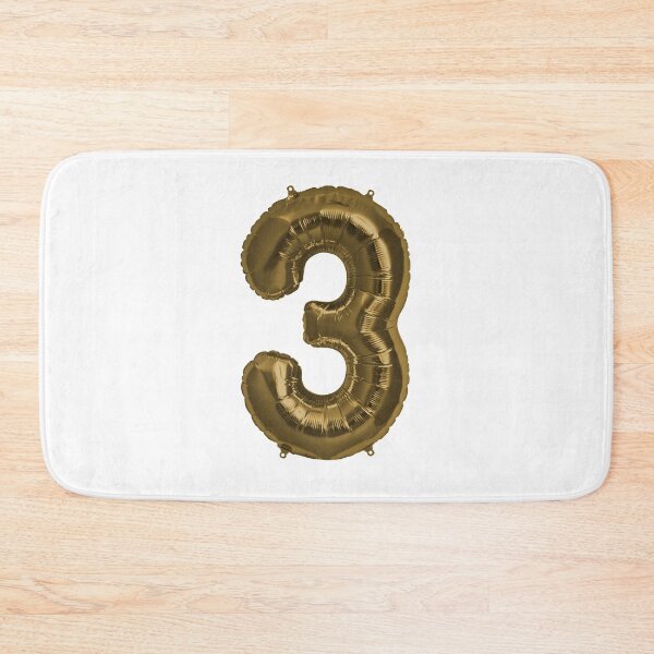 Item preview, Three Number 3 Metallic Bronze Mylar Foil Helium Balloon for Three Year Old Toddler  designed and sold by Birthdates.