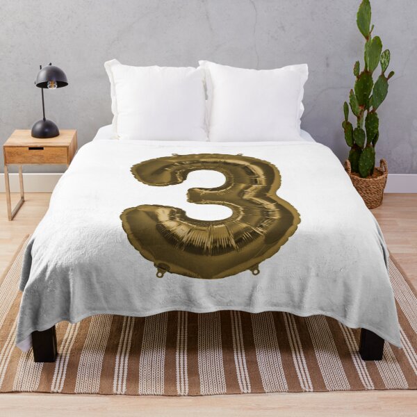 Item preview, Three Number 3 Metallic Bronze Mylar Foil Helium Balloon for Three Year Old Toddler  designed and sold by Birthdates.