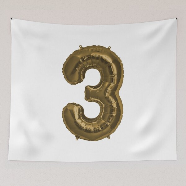 Item preview, Three Number 3 Metallic Bronze Mylar Foil Helium Balloon for Three Year Old Toddler  designed and sold by Birthdates.