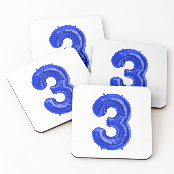 Item preview, Three Number 3 Metallic Royal Blue Mylar Foil Helium Balloon for Three Year Old Toddler  designed and sold by Birthdates.