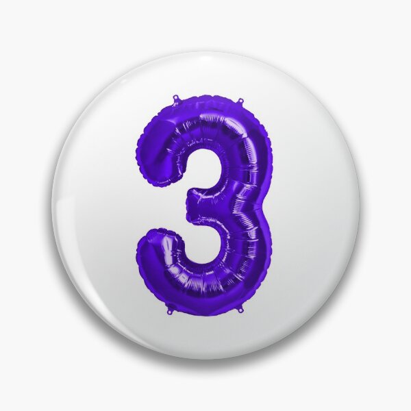 Item preview, Three Number 3 Metallic Purple Mylar Foil Helium Balloon for Three Year Old Toddler  designed and sold by Birthdates.