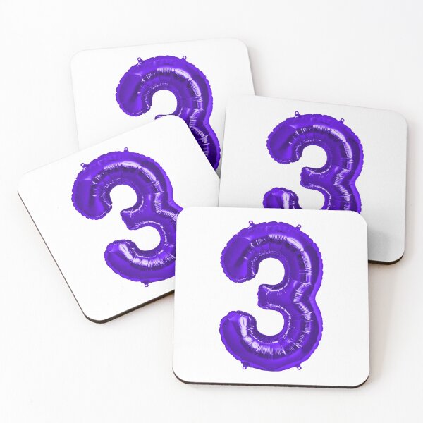 Item preview, Three Number 3 Metallic Purple Mylar Foil Helium Balloon for Three Year Old Toddler  designed and sold by Birthdates.