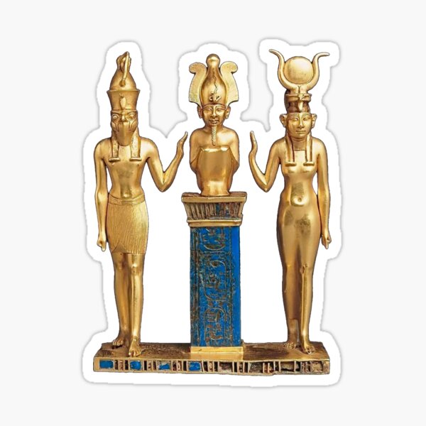 Vista previa del artículo con la obra «Tríada de Isis, Osiris y Horus (Osorkon II)», diseñado y vendido por DotorEaon.