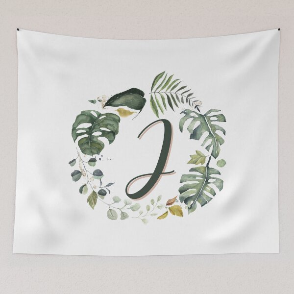 Item preview, Floral Wreath Initial Letter J designed and sold by TheFamilyVan.