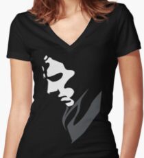 Mysterious with Cheekbones Women's Fitted V-Neck T-Shirt