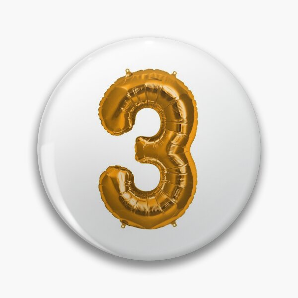 Item preview, Three Number 3 Metallic Orange Mylar Foil Helium Balloon for Three Year Old Toddler  designed and sold by Birthdates.
