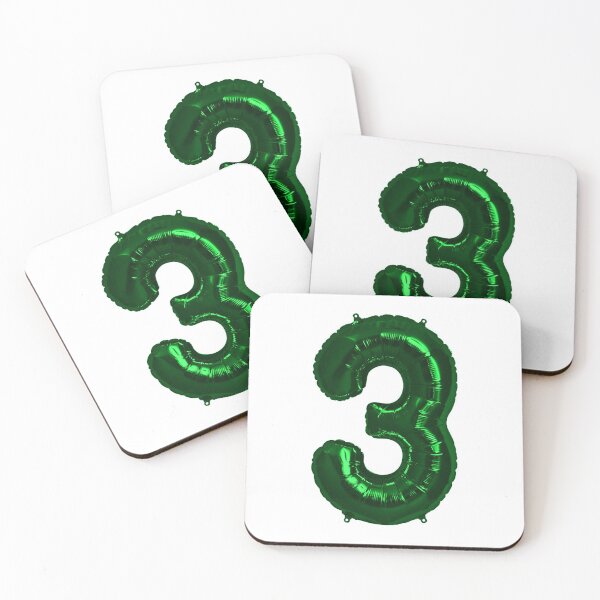 Item preview, Three Number 3 Metallic Green Mylar Foil Helium Balloon for Three Year Old Toddler  designed and sold by Birthdates.