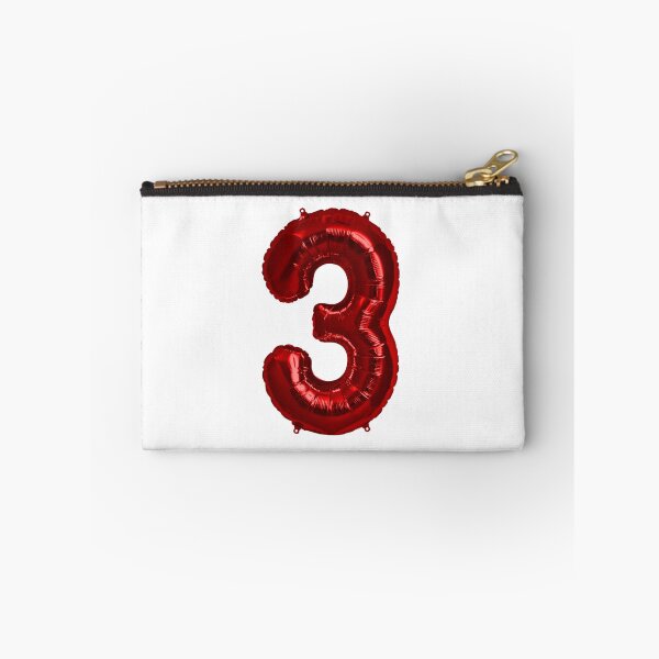 Item preview, Three Number 3 Metallic Red Mylar Foil Helium Balloon for Three Year Old Toddler  designed and sold by Birthdates.