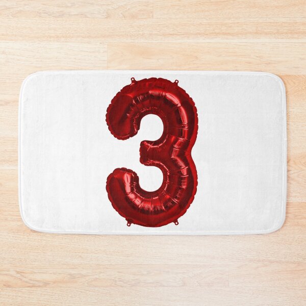 Item preview, Three Number 3 Metallic Red Mylar Foil Helium Balloon for Three Year Old Toddler  designed and sold by Birthdates.
