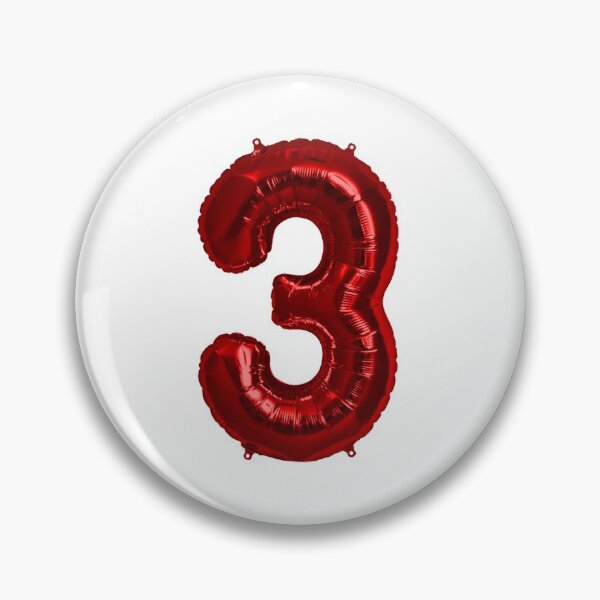 Item preview, Three Number 3 Metallic Red Mylar Foil Helium Balloon for Three Year Old Toddler  designed and sold by Birthdates.