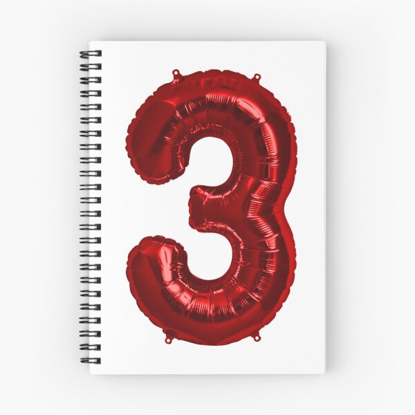 Item preview, Three Number 3 Metallic Red Mylar Foil Helium Balloon for Three Year Old Toddler  designed and sold by Birthdates.
