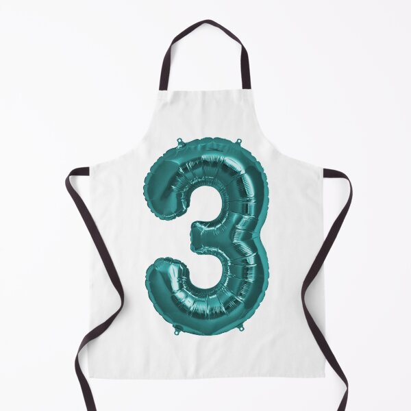 Item preview, Three Number 3 Metallic Aqua Blue Mylar Foil Helium Balloon for Three Year Old Toddler designed and sold by Birthdates.