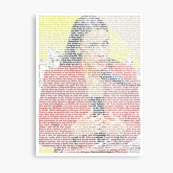 AOC's speech about Ted Yoho 'Apology' House Floor Speech full (with background) Metal Print