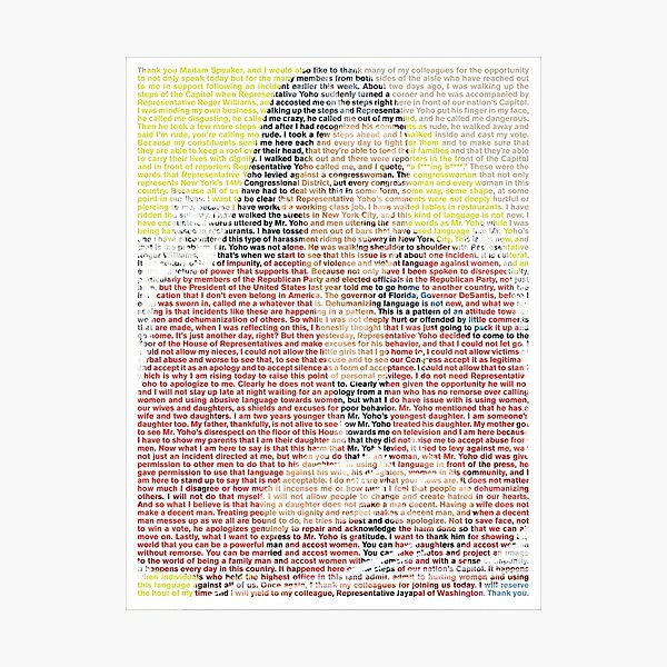 AOC's speech about Ted Yoho 'Apology' House Floor Speech full (with background) Photographic Print