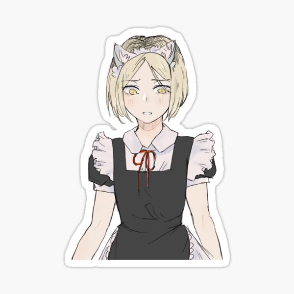 haikyuu !! kenma maid outfit imprimir / pegatina Pegatina