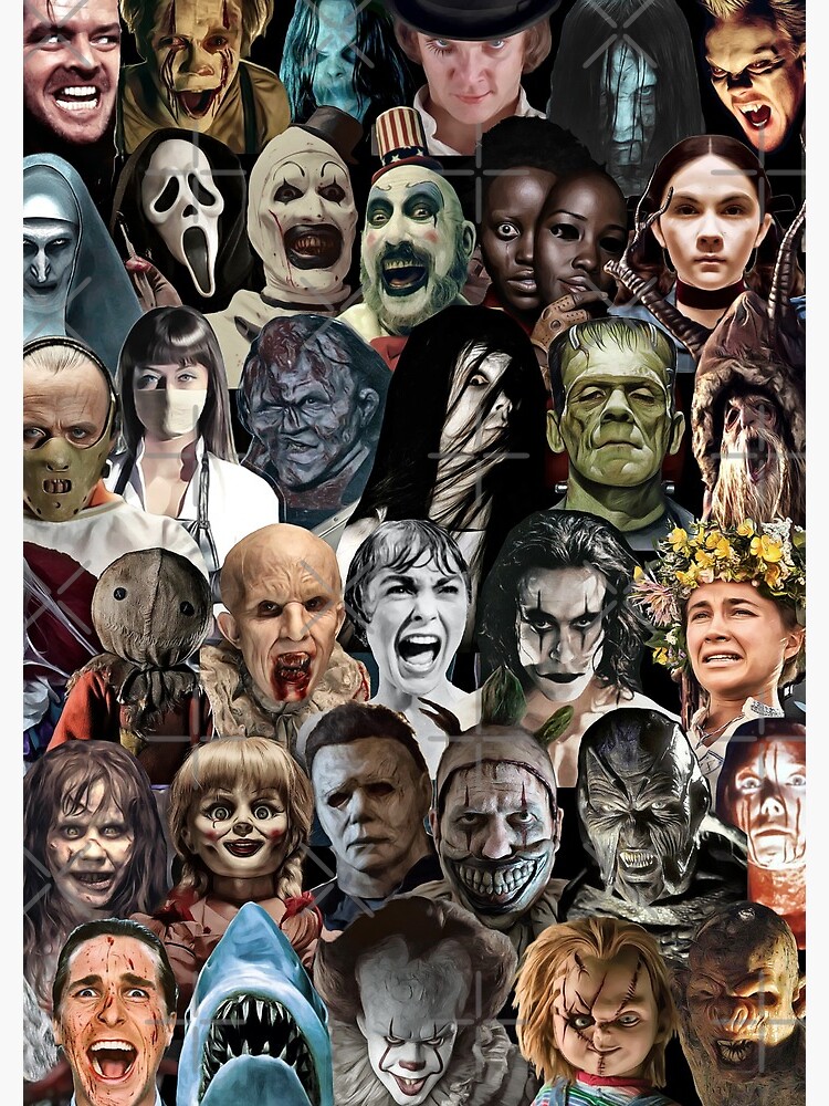 "Horror Movie Character Collage" Spiral Notebook by BatCountryBtq