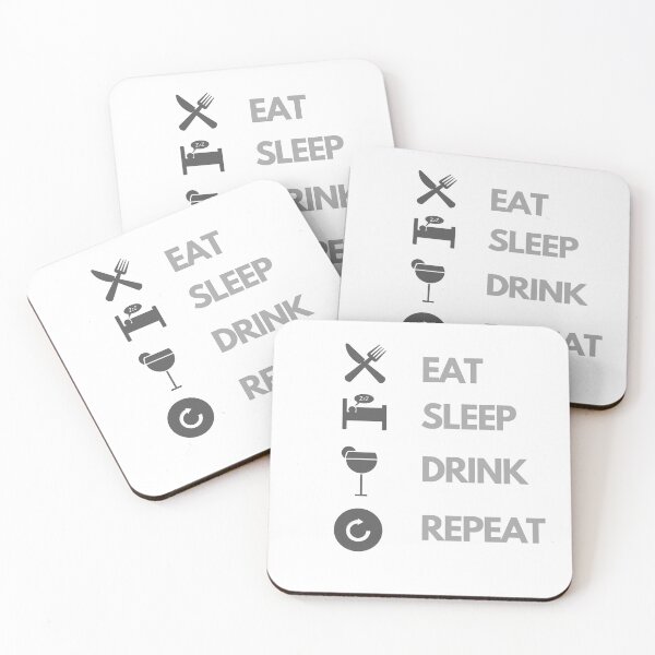 Item preview, EAT SLEEP DRINK REPAET T-SHIRT designed and sold by berryQ.