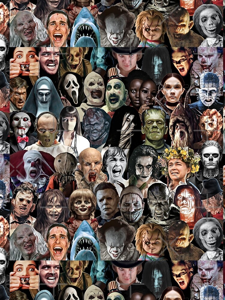 "Horror Movie Character Collage" Scarf by BatCountryBtq | Redbubble