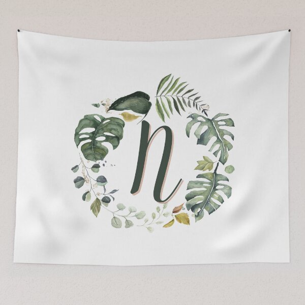 Item preview, Floral Wreath Initial Letter N designed and sold by TheFamilyVan.
