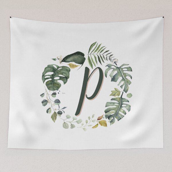 Item preview, Floral Wreath Initial Letter P designed and sold by TheFamilyVan.
