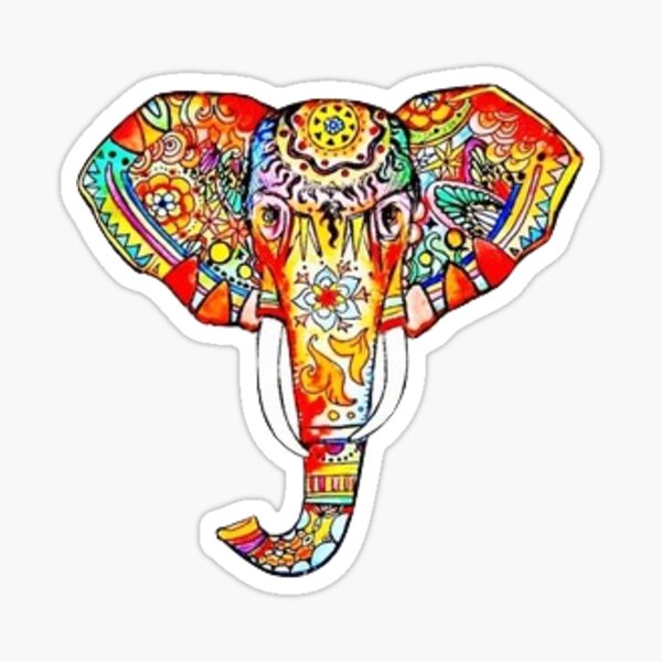 Colorful Elephant Sticker