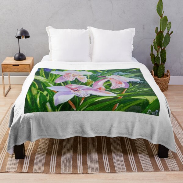 Item preview, Three Pink Cymbidium Orchids designed and sold by Dai Wynn Fine Art.